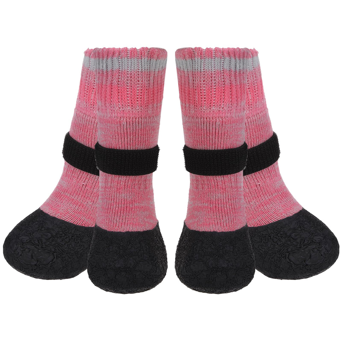 Mihachi anti-slip dog socks pink small front view, providing traction on slick floors.