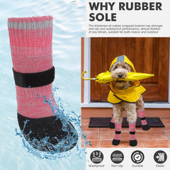 Mihachi anti-slip dog socks with rubber soles for non-slip protection