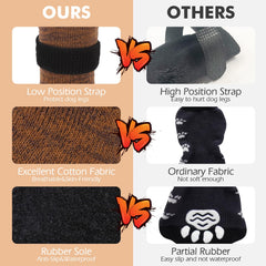 Mihachi dog socks have a waterproof rubber sole for cleaner paws indoors and out.