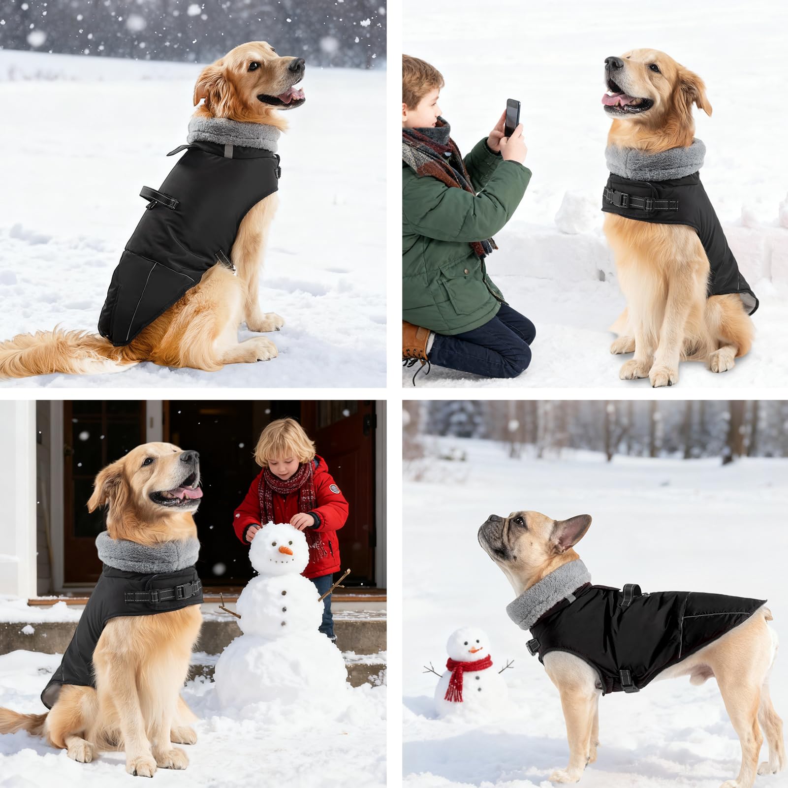 Mihachi D-ring leash attachment shows secure walk setup