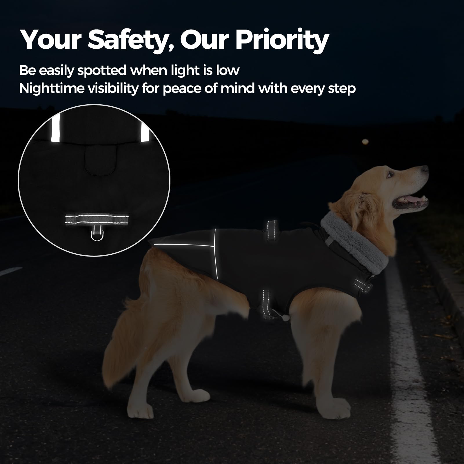 Mihachi waterproof fabric close-up shows durable shell for rain and snow