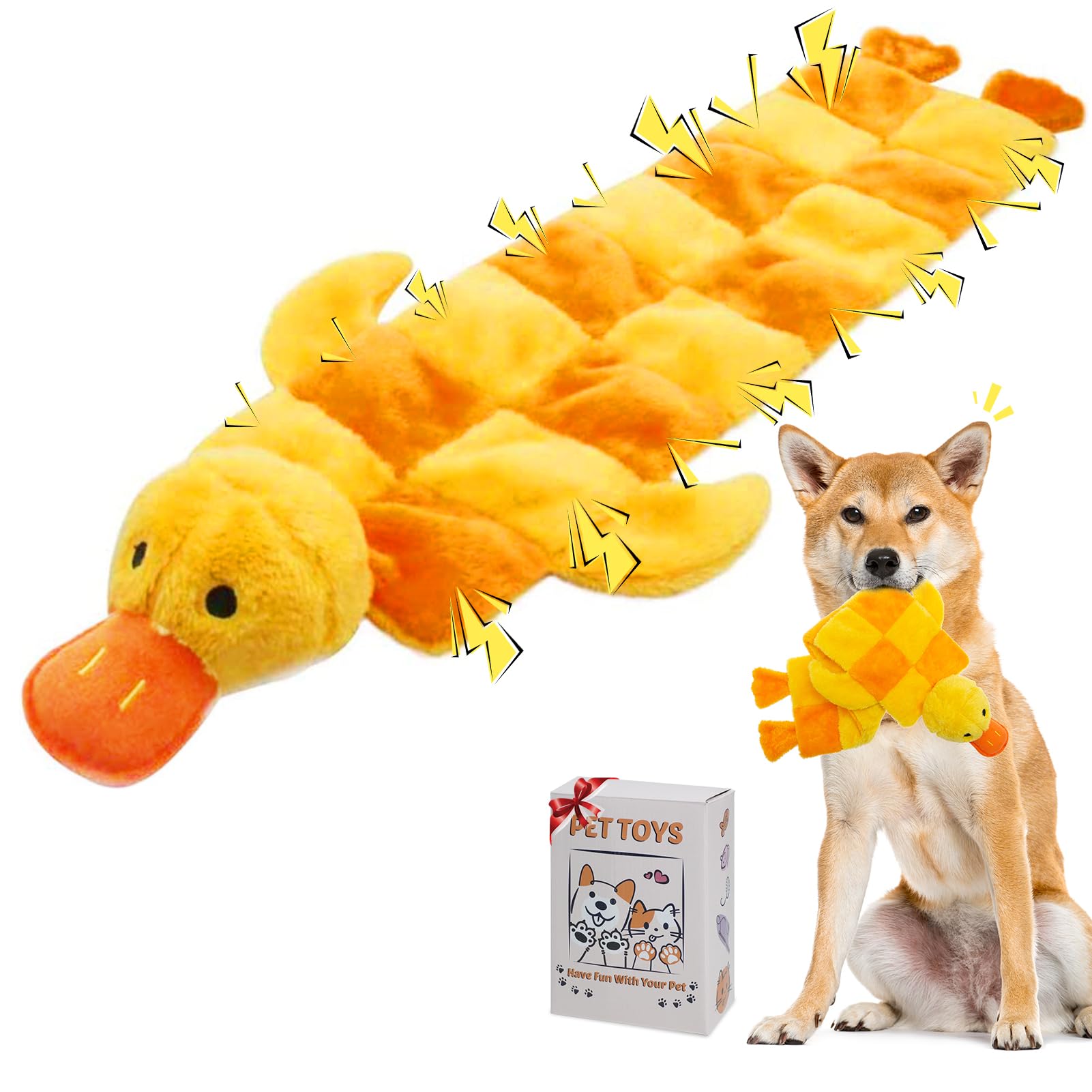 Mihachi dog squeaky toy 27-inch duck for tough chewers and interactive play.