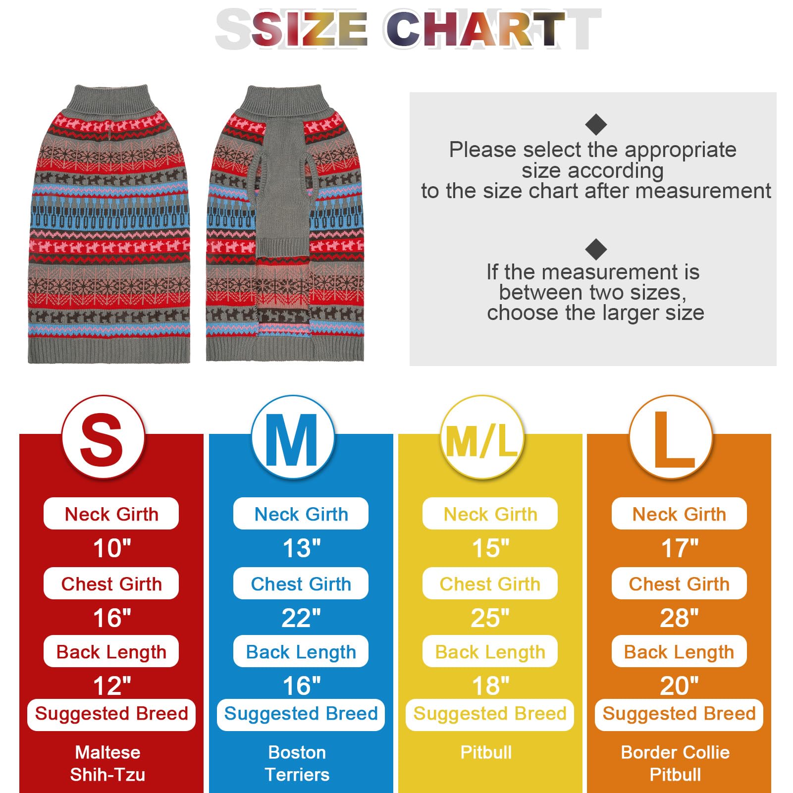 Mihachi dog sweater back striped view highlights durable cozy knit for winter hikes.
