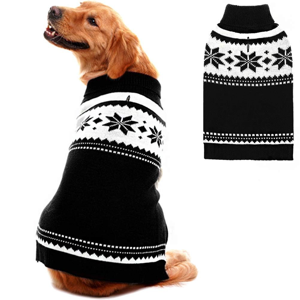 Mihachi dog sweater front view with colorful stripes showing warm soft knit for chilly walks.