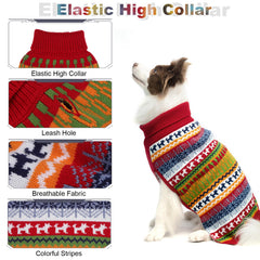 Mihachi dog sweater colorful stripes side view showcasing vibrant design for photos