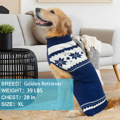 Mihachi dog sweater with leash hole back view enabling safe outdoor walks