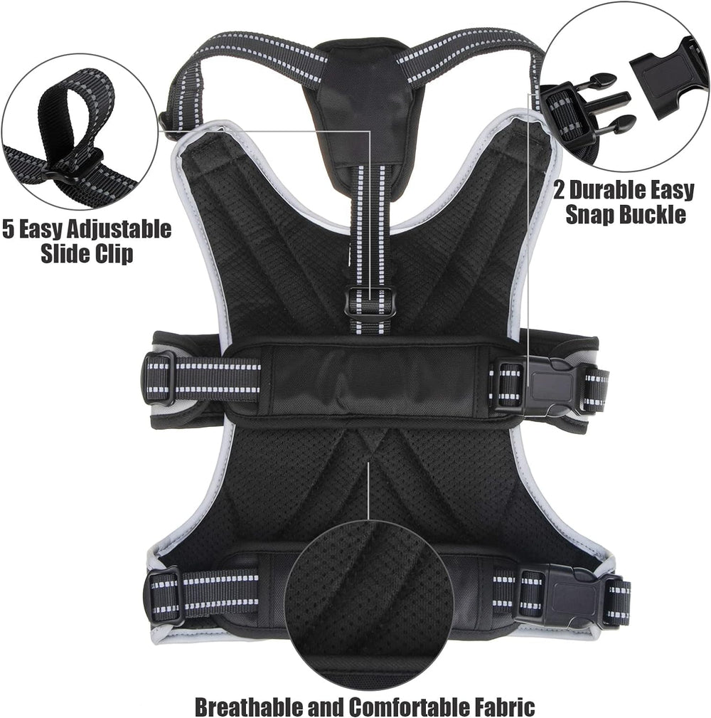 Mihachi Escape Proof Harness padded chest ensures soft load distribution during walks