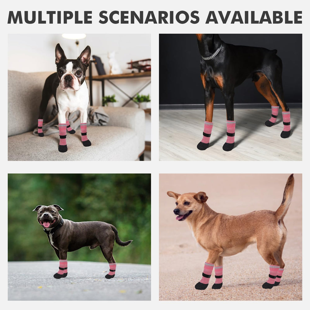Mihachi pink dog socks pack of four showing four-piece set