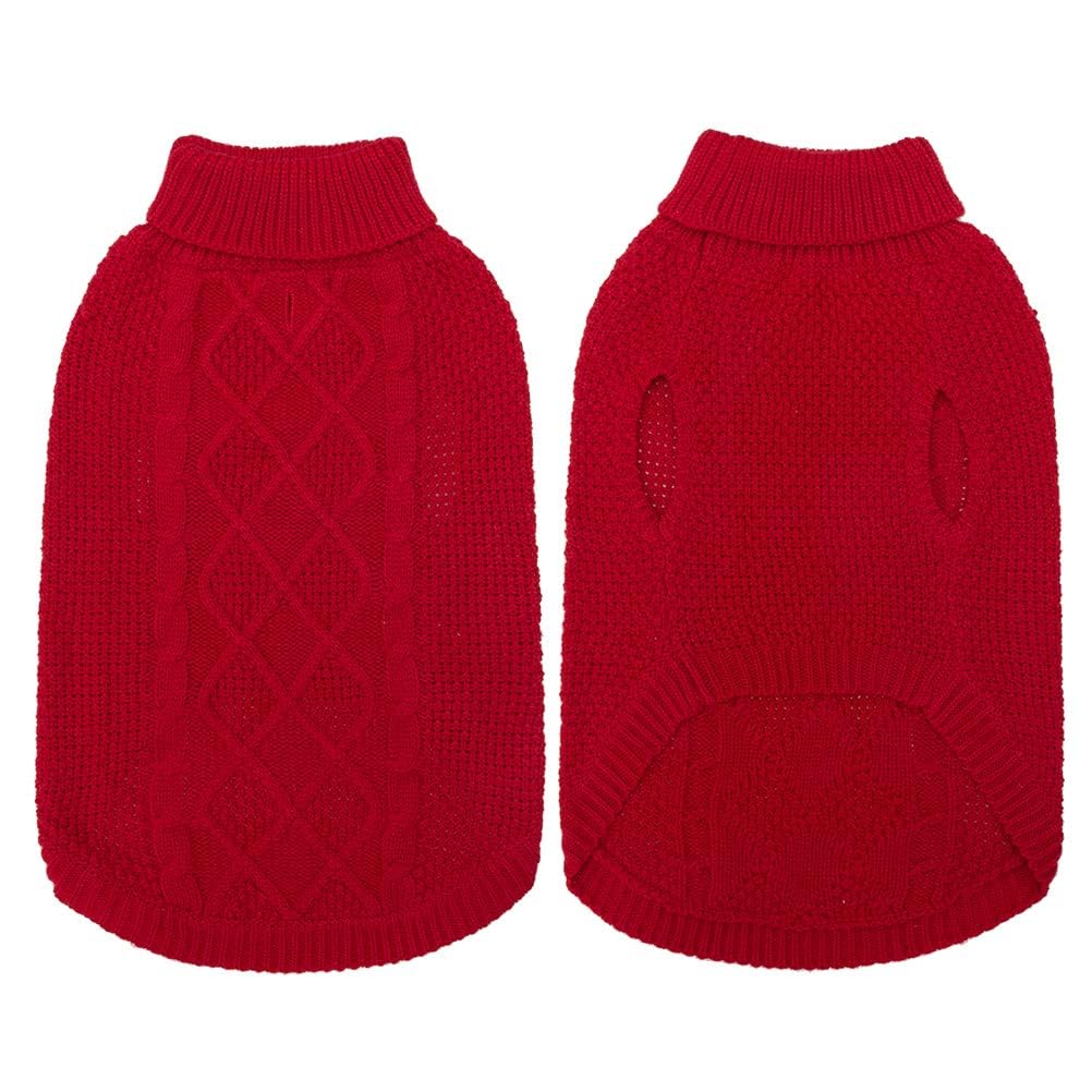 Mihachi Turtleneck Dog Sweater cable-knit detail highlights premium warmth and style.