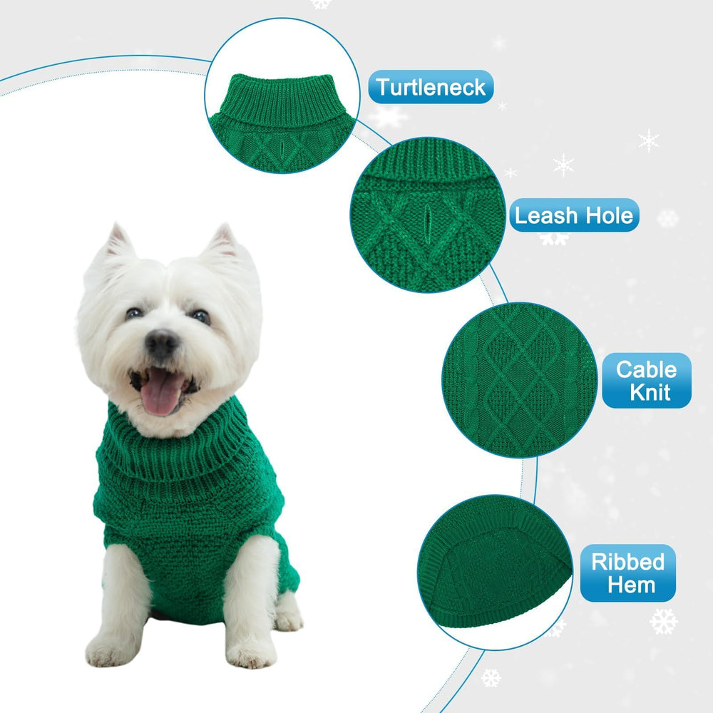 Mihachi Turtleneck Dog Sweater color palette showcases seven color options.