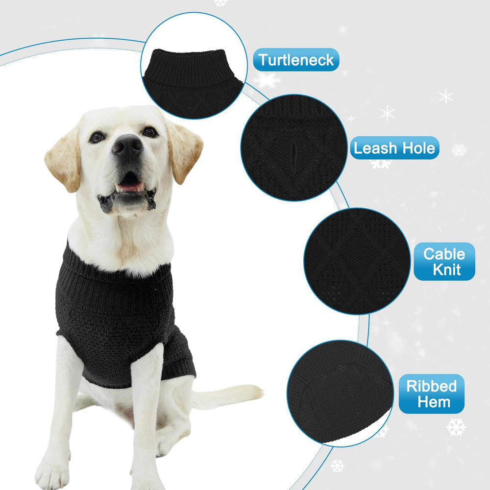 Mihachi Turtleneck Dog Sweater leash hole closeup for convenient pass-through