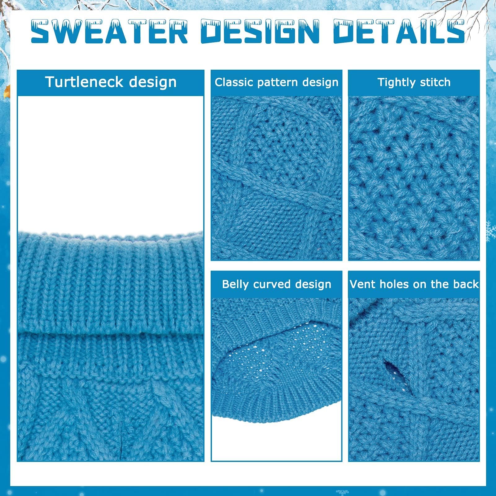 Mihachi turtleneck dog sweater leash hole near neck for secure daily walks