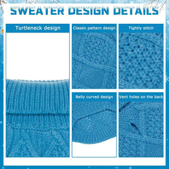 Mihachi turtleneck dog sweater leash hole near neck for secure daily walks