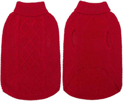 Mihachi turtleneck dog sweater red XL leash hole detail for easy walks