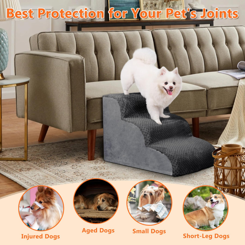 MIHIKK dog stairs anti-slip cover shows secure footing with double grip