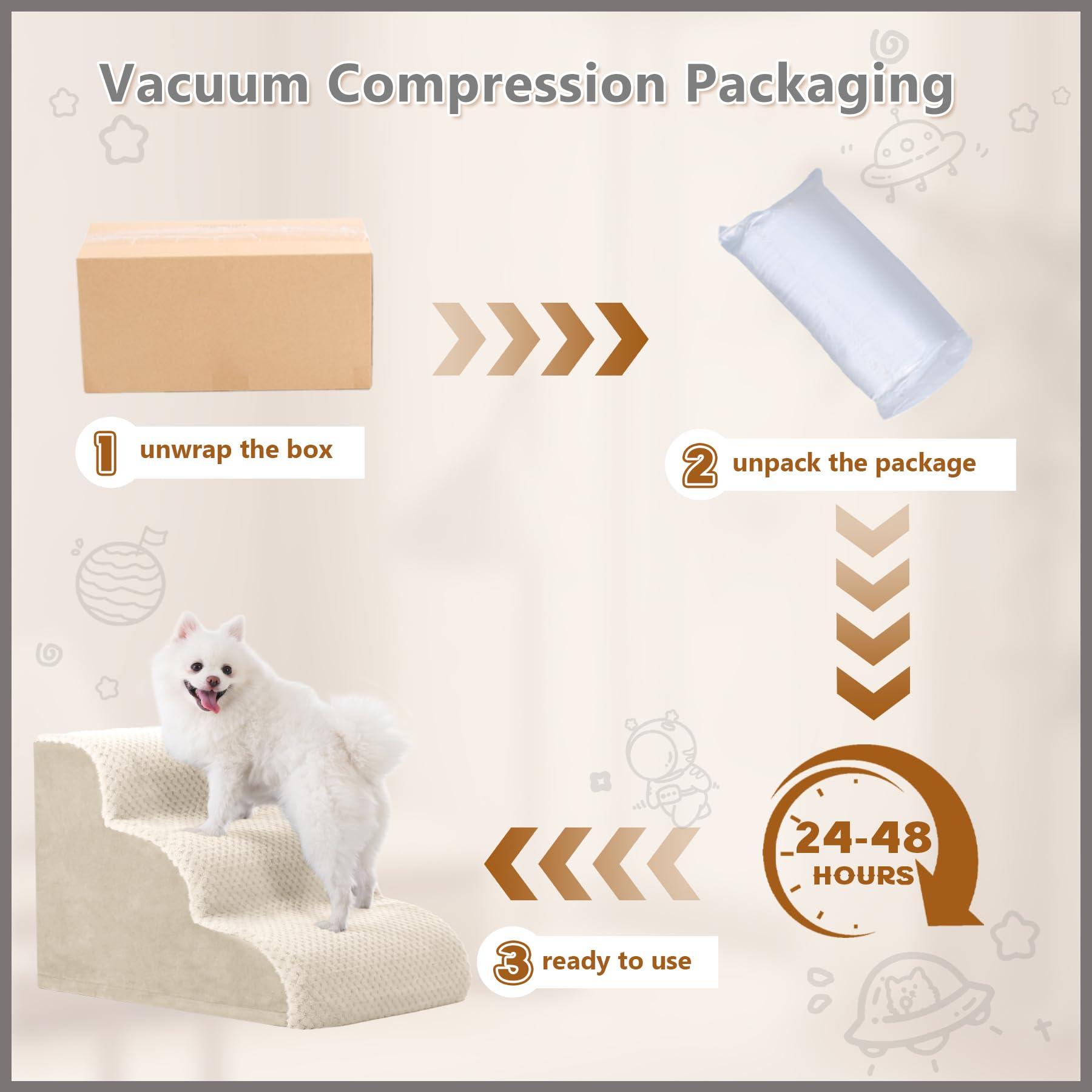 MIHIKK dog stairs cover is machine washable for quick cleaning