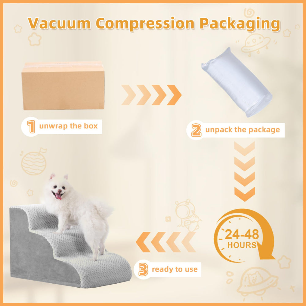 MIHIKK dog stairs removable washable cover shown for easy cleaning.