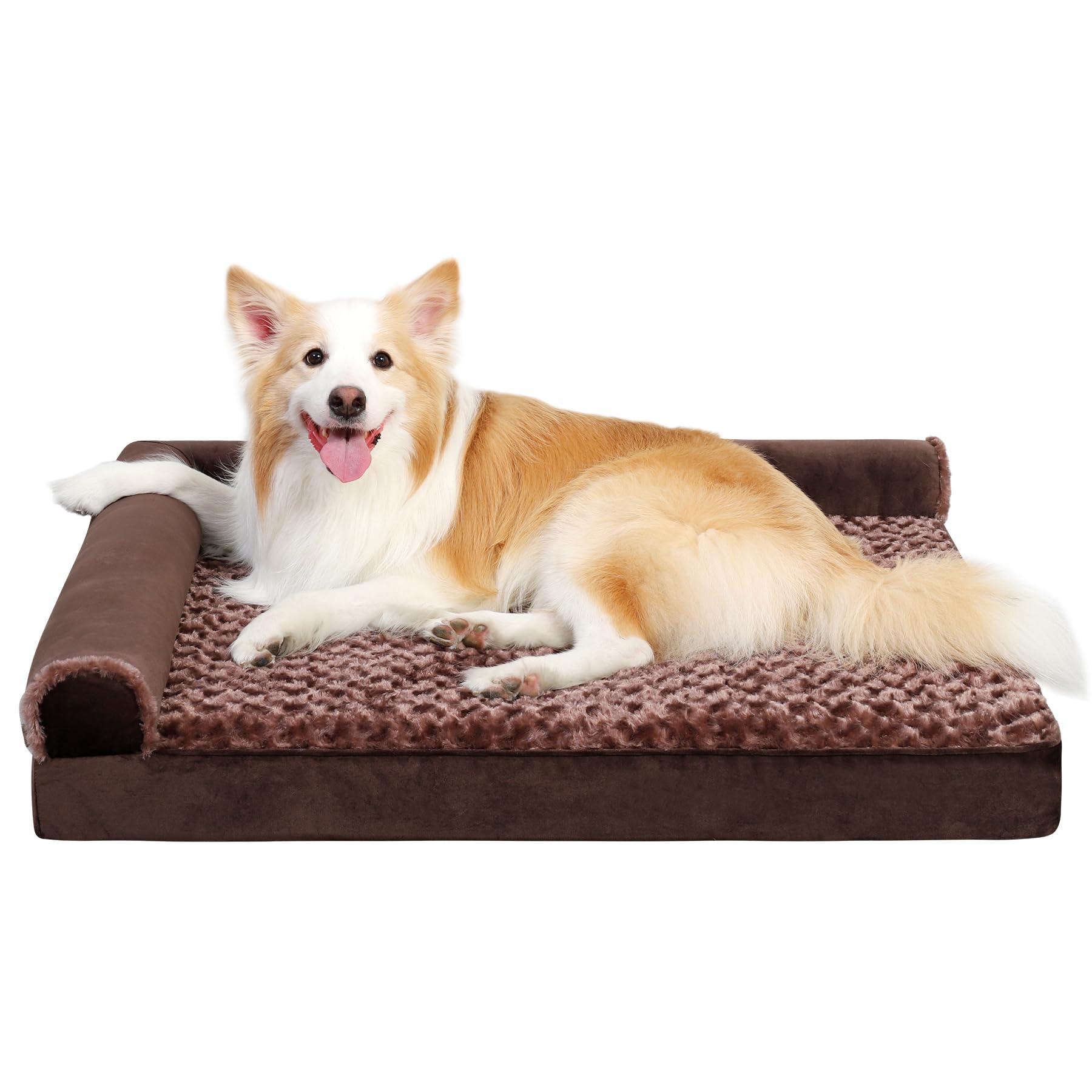 MIHIKK orthopedic dog bed with L-shaped support for joints and comfort.