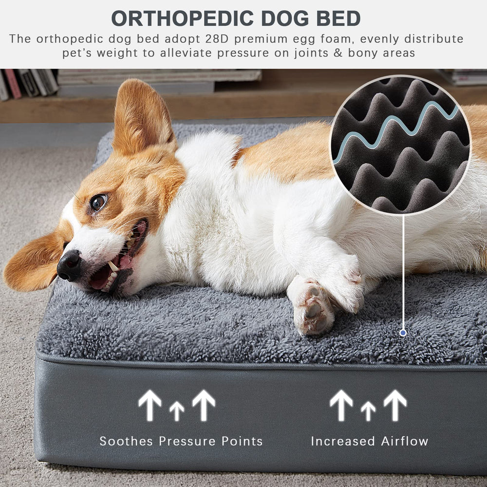 MIHIKK orthopedic dog bed with egg-crate foam supports small dogs
