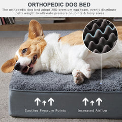 MIHIKK orthopedic dog bed with egg-crate foam supports small dogs