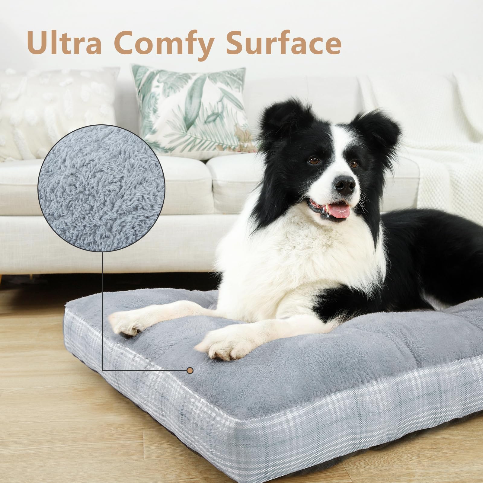 MIHIKK premium foam pet pad for crate supports comfortable naps.