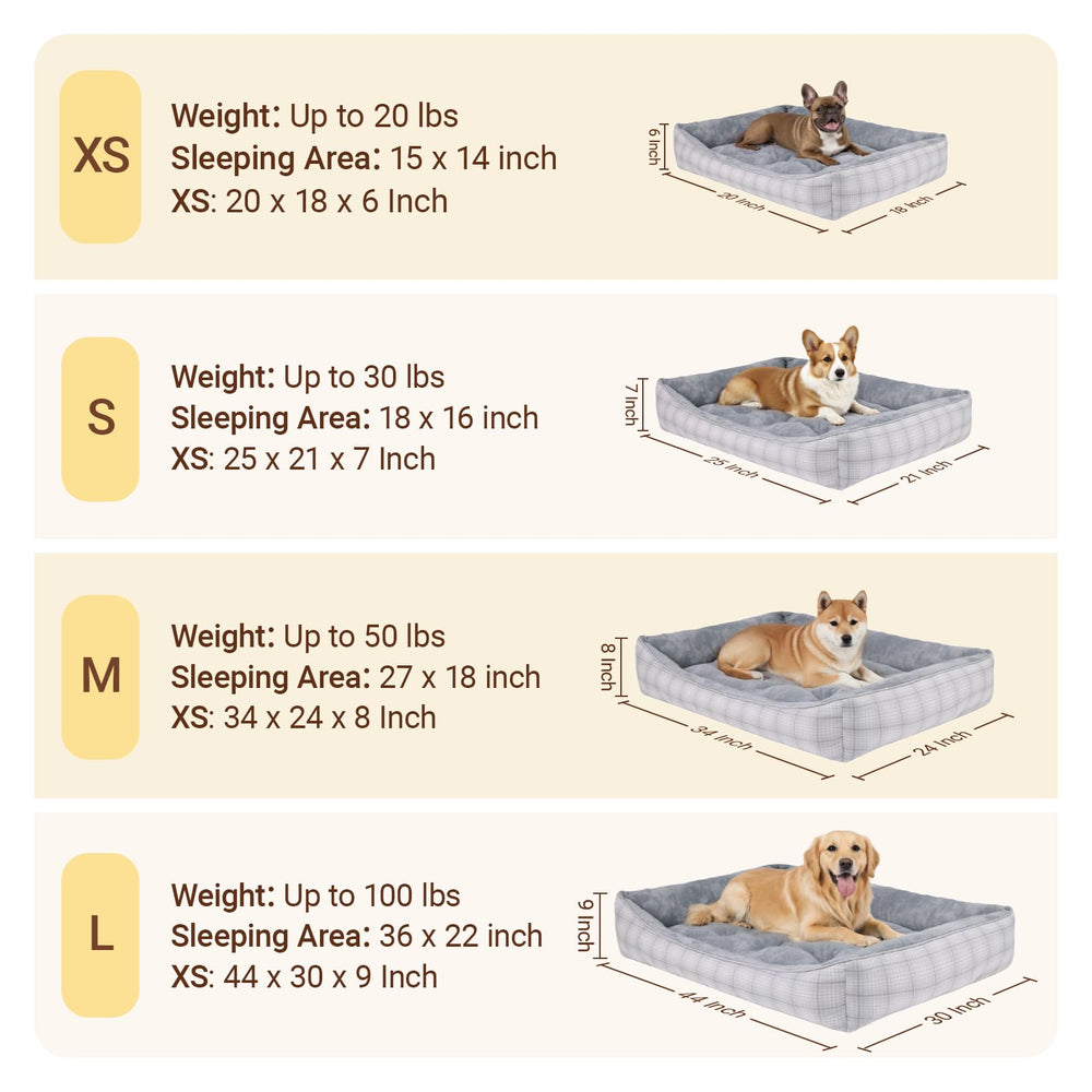 MIHIKK rectangle dog bed non-slip bottom keeps bed in place.