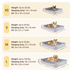 MIHIKK rectangle dog bed non-slip bottom keeps bed in place.