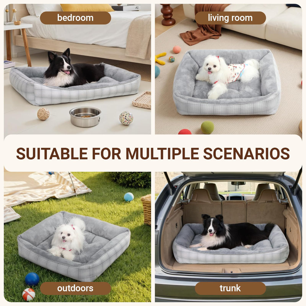 MIHIKK rectangle dog bed fits bedrooms and living rooms for cozy spots.