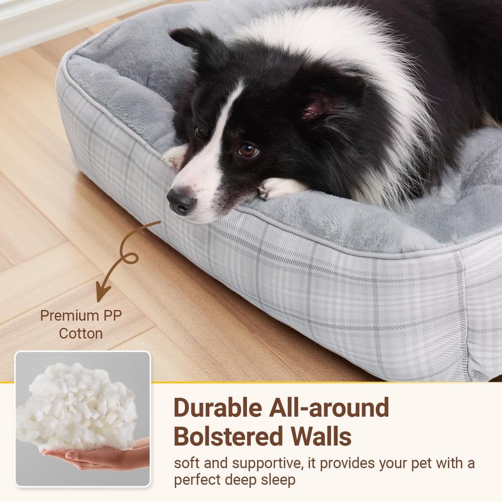 MIHIKK rectangle dog bed soft fabric conveys cozy comfort for all seasons