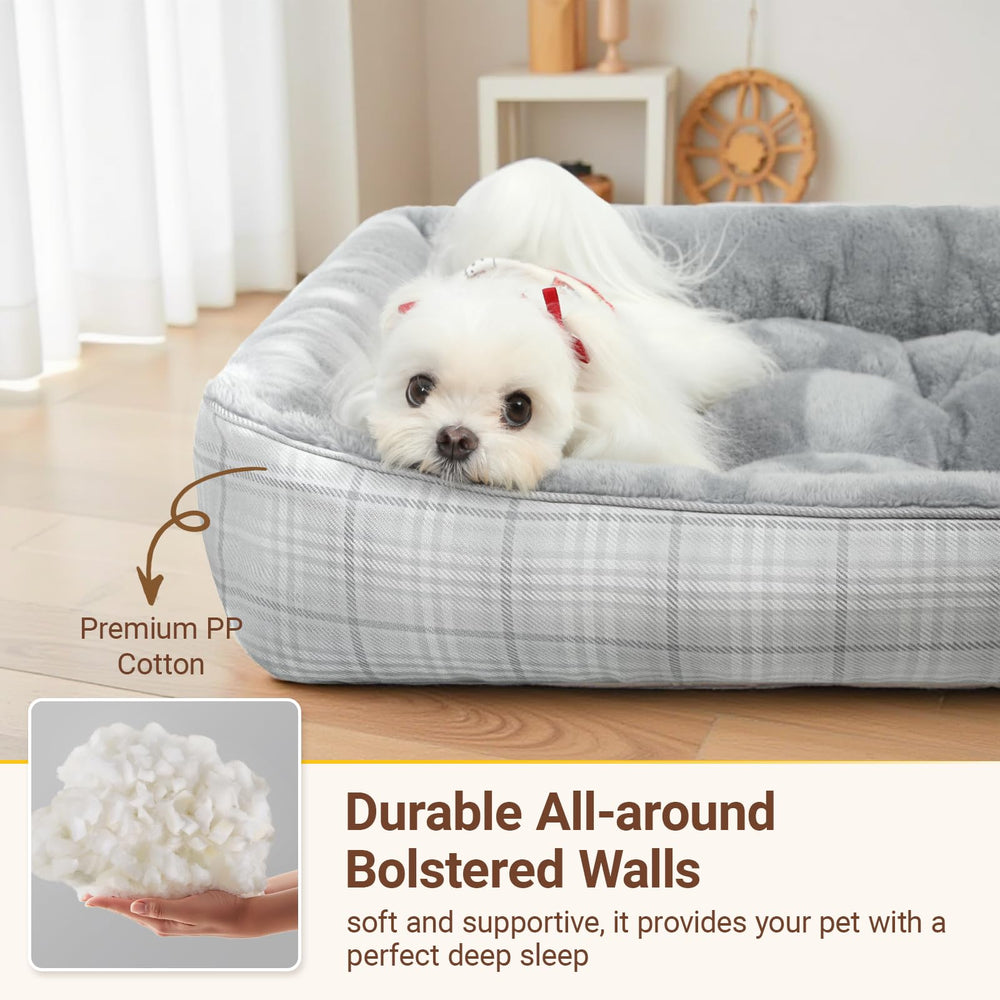 MIHIKK rectangle dog bed side-entrance arc aids easy access.