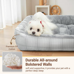 MIHIKK rectangle dog bed side-entrance arc aids easy access.