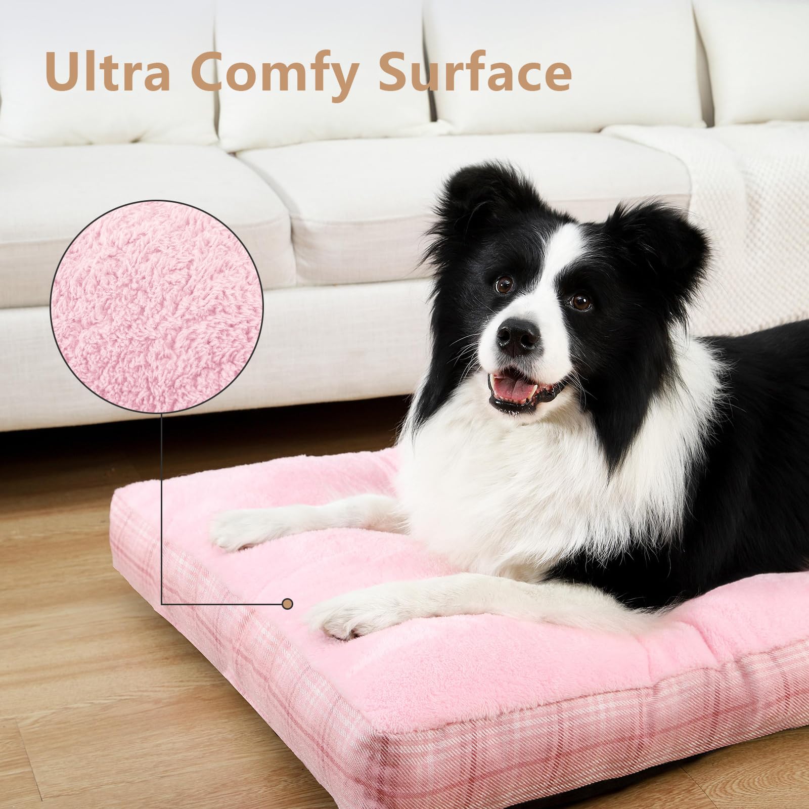 MIHIKK large dog bed close-up plush texture for cozy naps