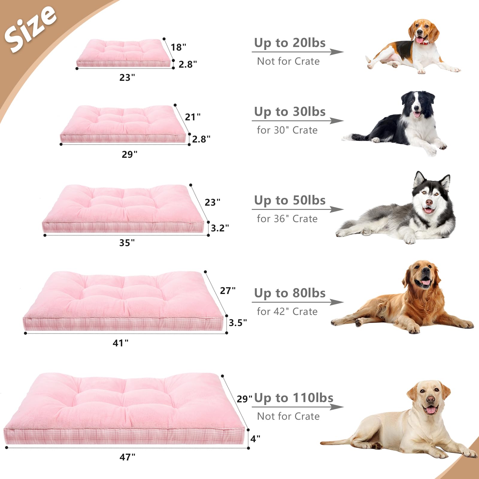 MIHIKK large dog bed in crate provides secure cushioned rest