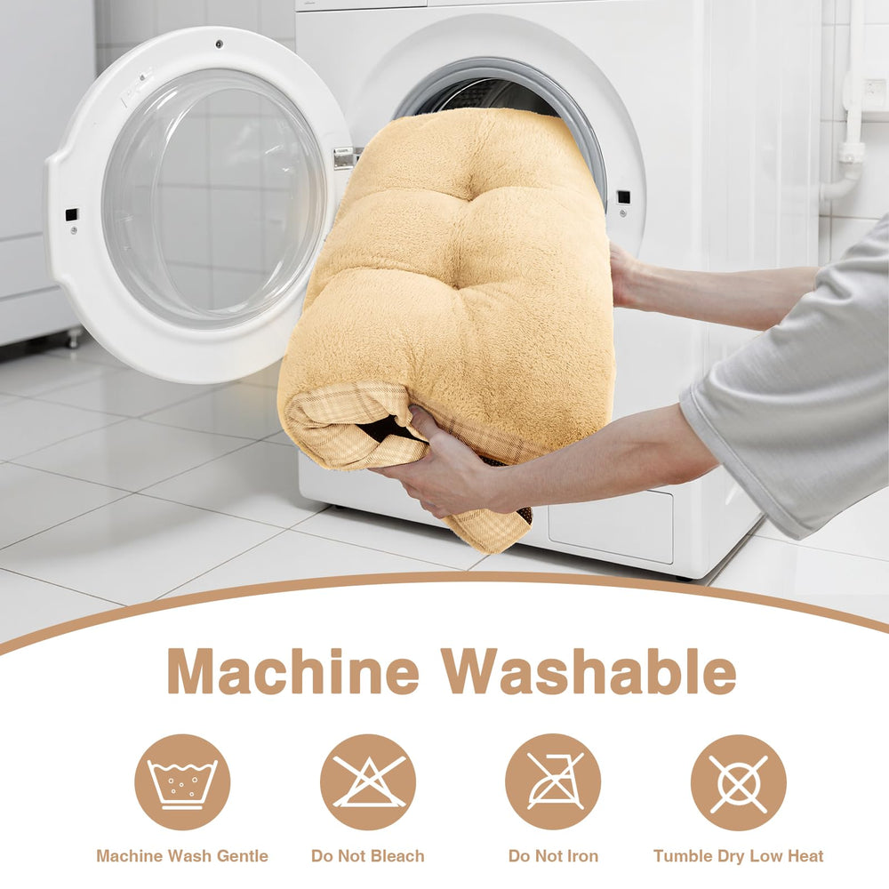 MIHIKK Washable XL dog bed 41x27 inches in light brown blends with decor