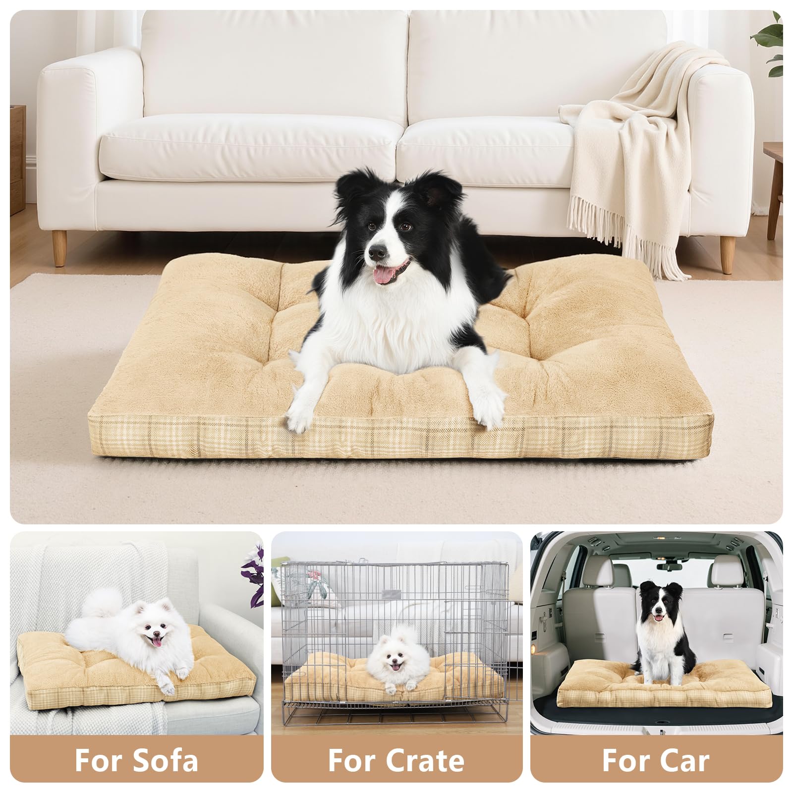 MIHIKK Washable XL dog bed crate-ready placement in any room
