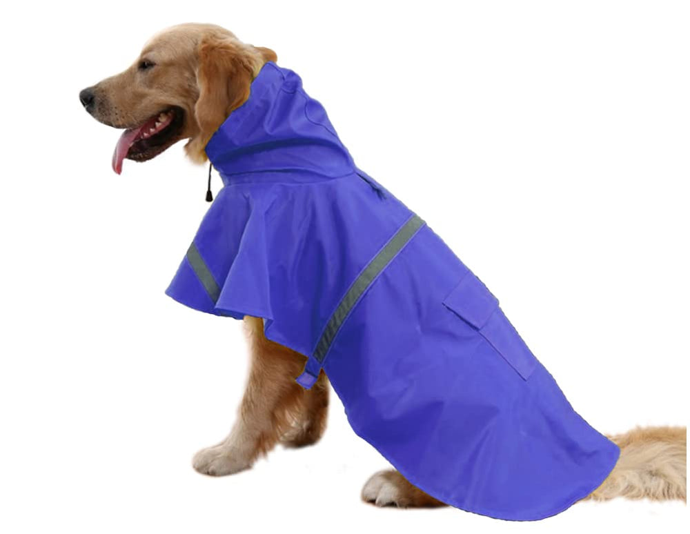 Mikayoo large dog raincoat with drawstring hood keeps dry on walks