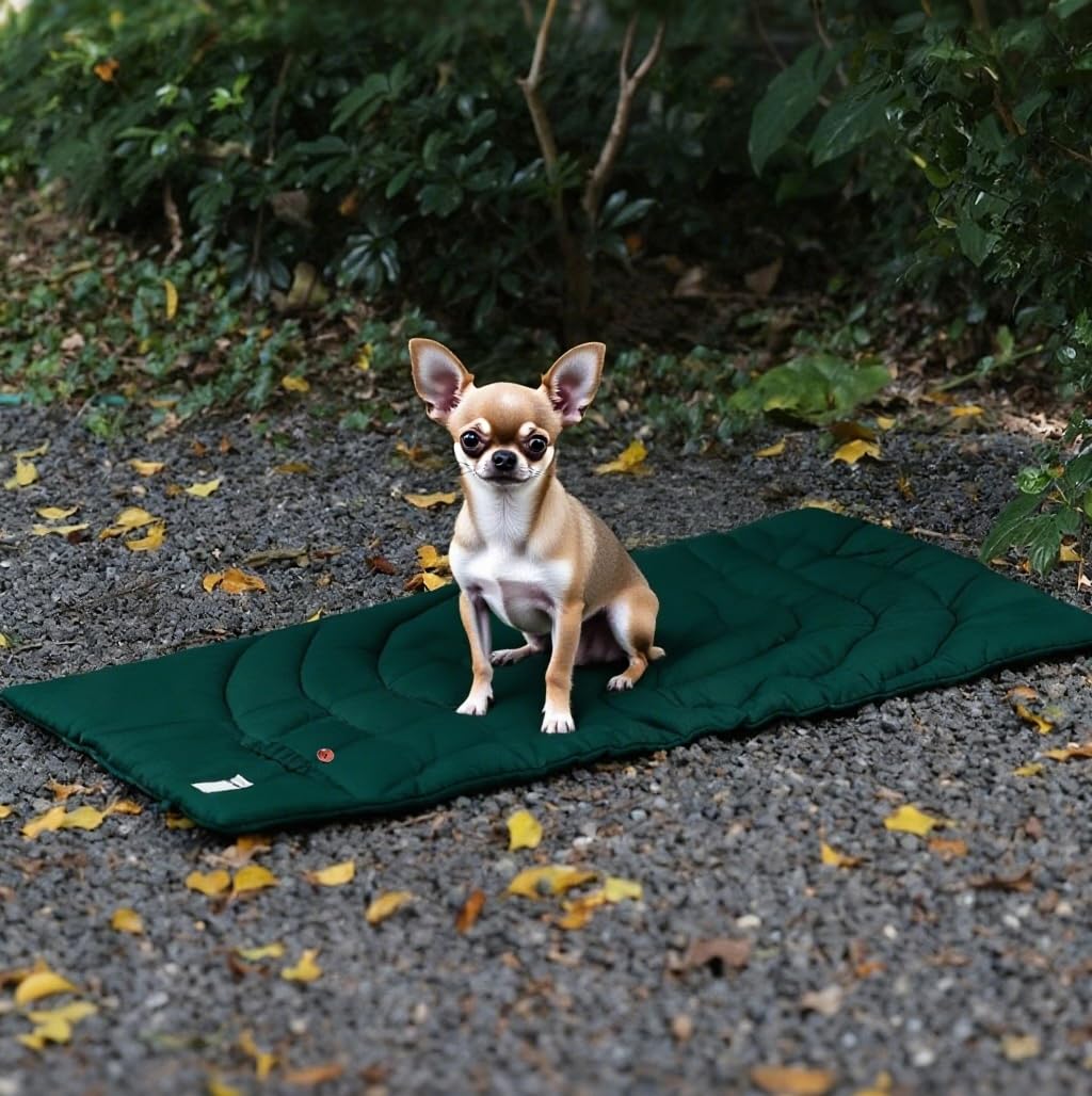 MikooMikoo dog travel mat yellow wipe-clean surface after adventures.