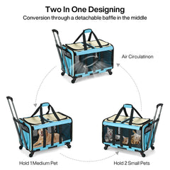 MILADA back pocket stores wheels, bowls and bottles for easy organization.