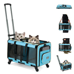 MILADA large cat carrier with wheels enables smooth travel on busy roads.