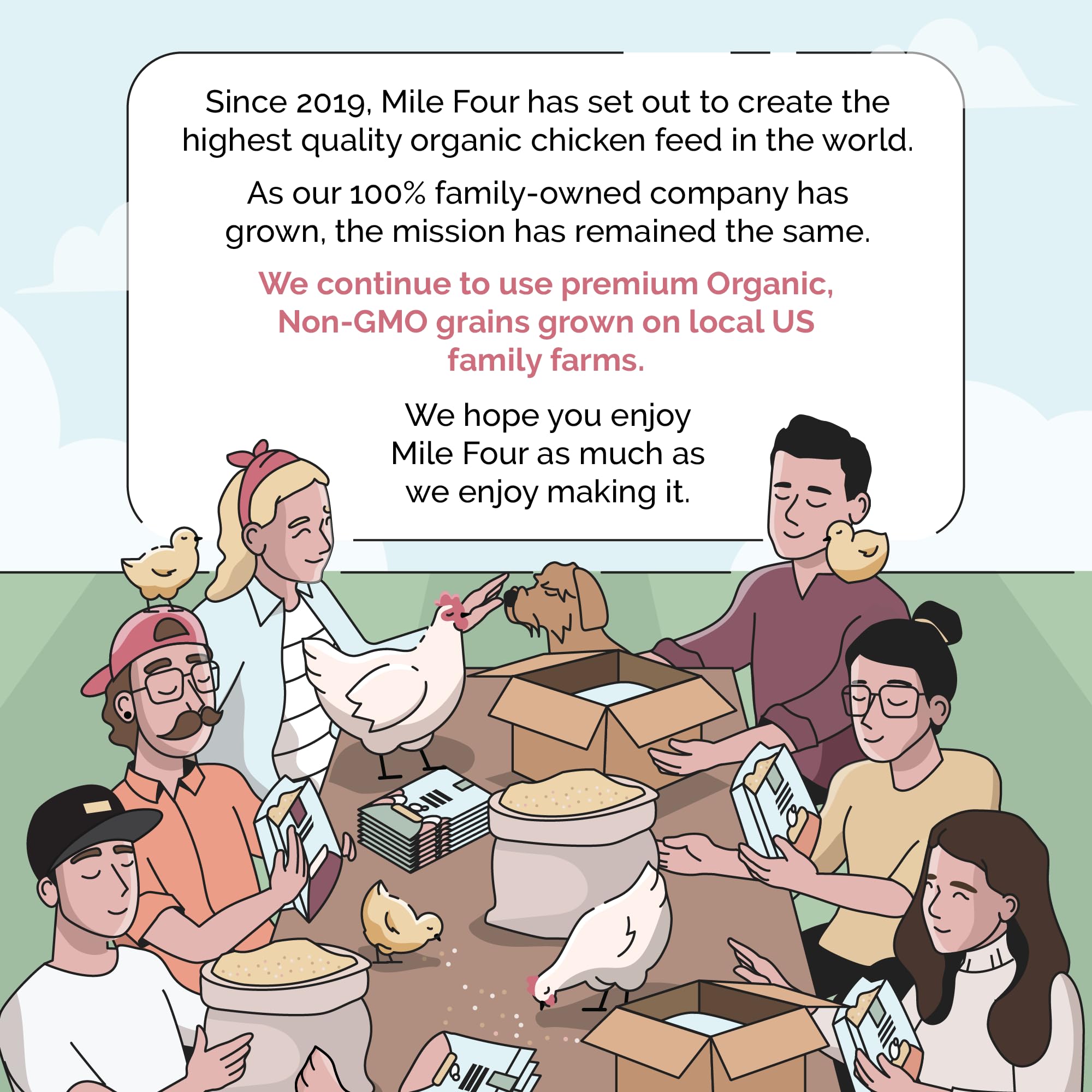 Mile Four poultry grit natural mineral promotes healthy flock nutrition.
