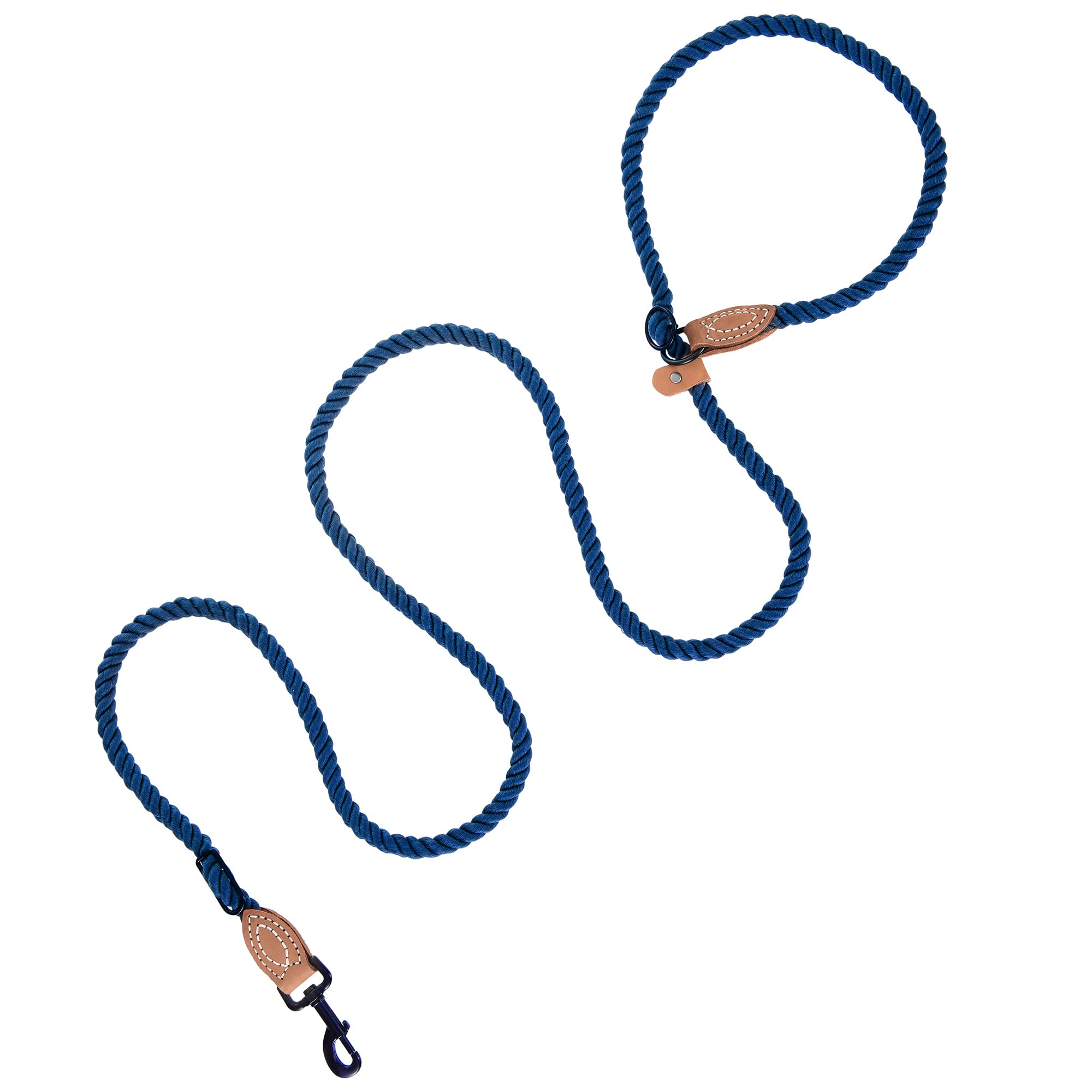 Mile High Life braided cotton rope with leather tip for durability.