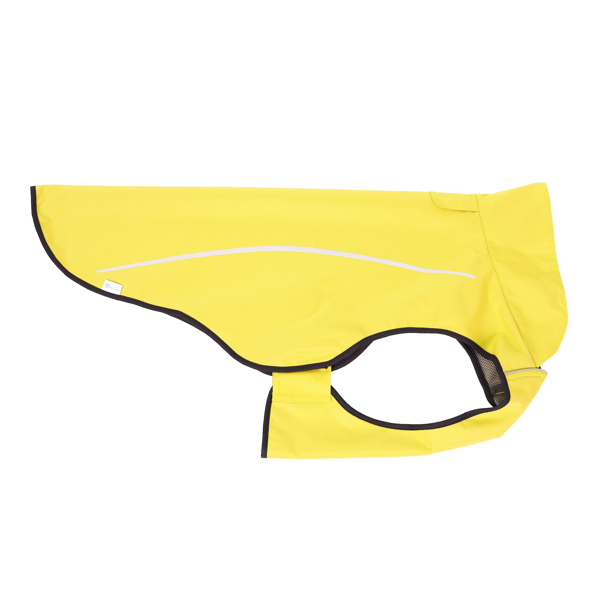 Mile High Life dog raincoat back shows leash hole for easy collar connection during walks