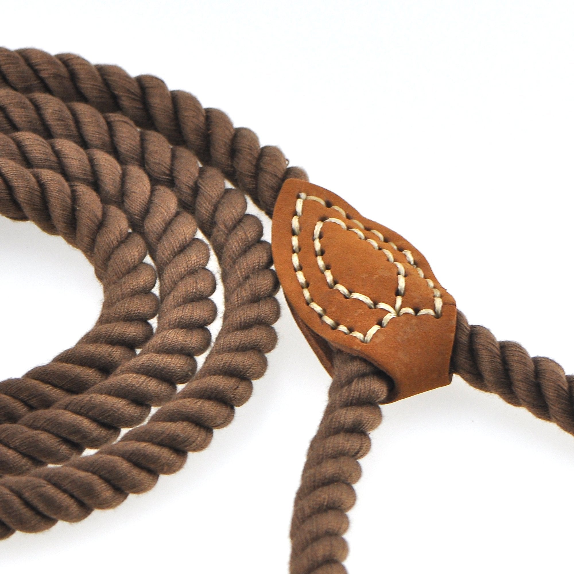 Mile High Life dog leash thickness 1/2-inch dark brown for medium to large dogs.