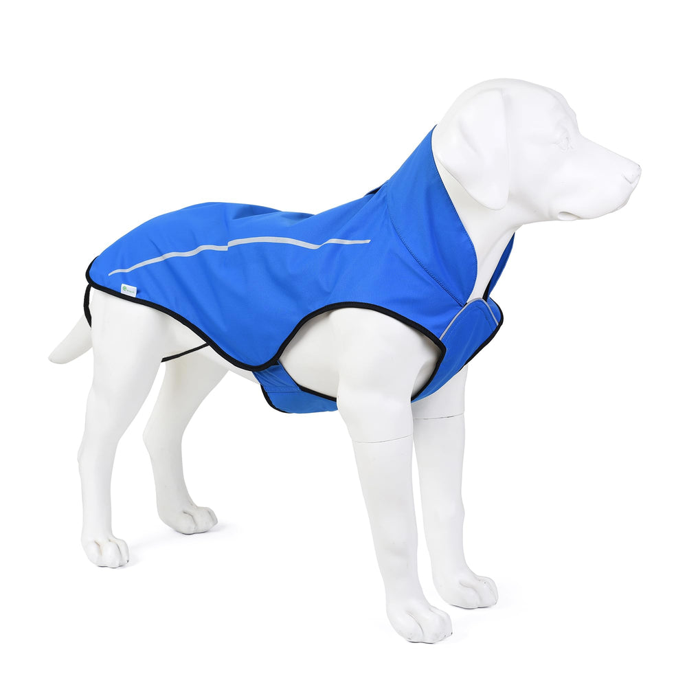 Mile High Life raincoat leash hole shows easy leash connection without removing coat.