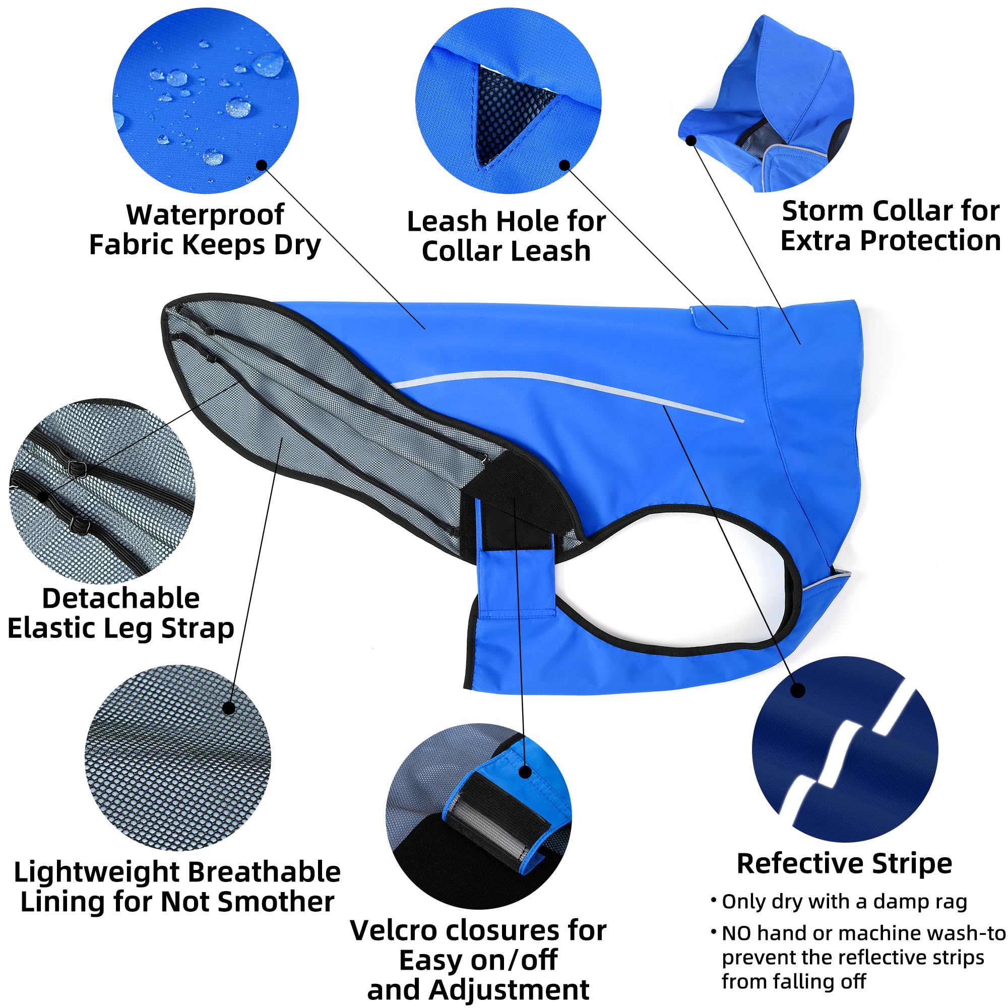 Mile High Life dog raincoat side adjustments demonstrates a secure, customizable fit.