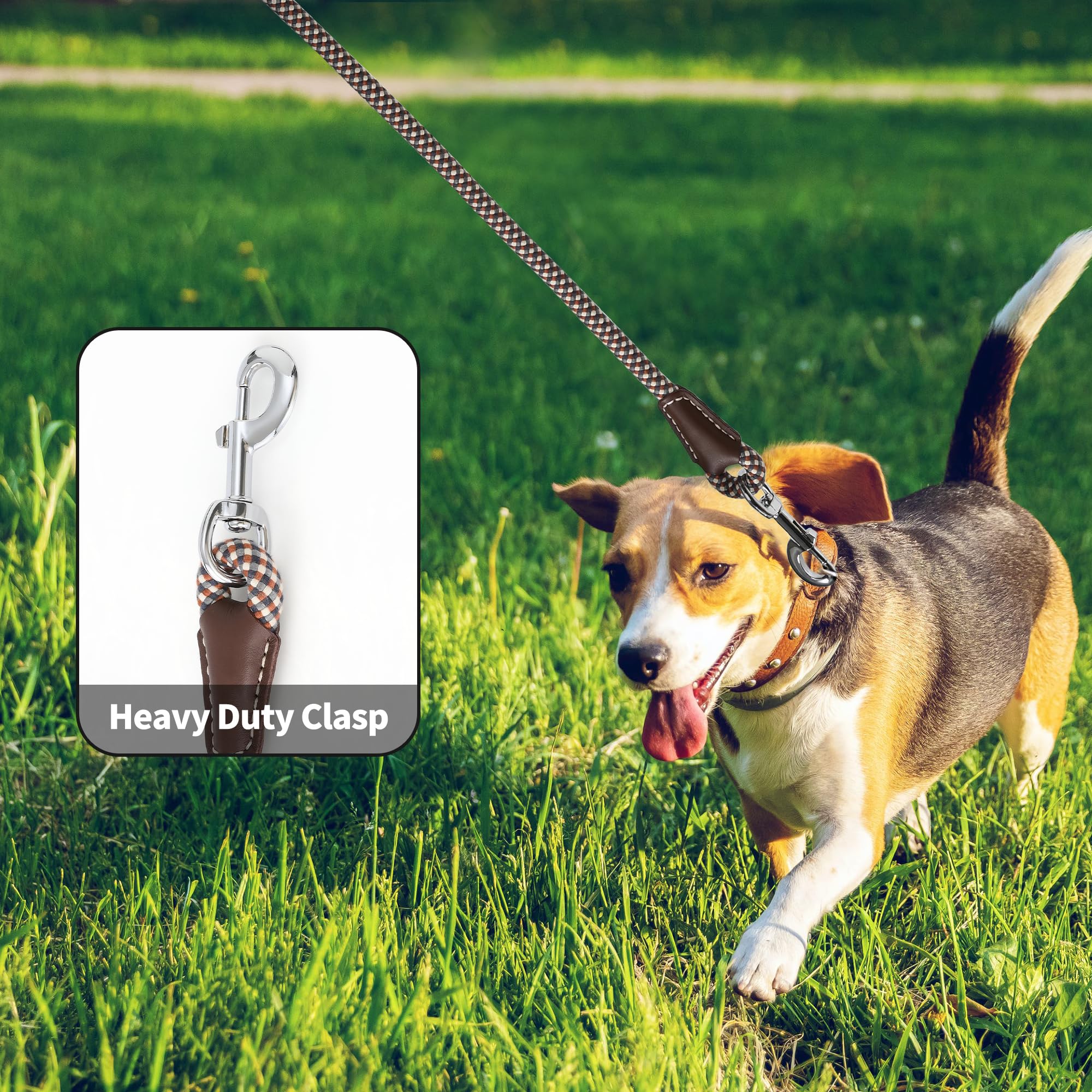 Mile High Life heavy-duty rope dog leash 6ft durability in rain