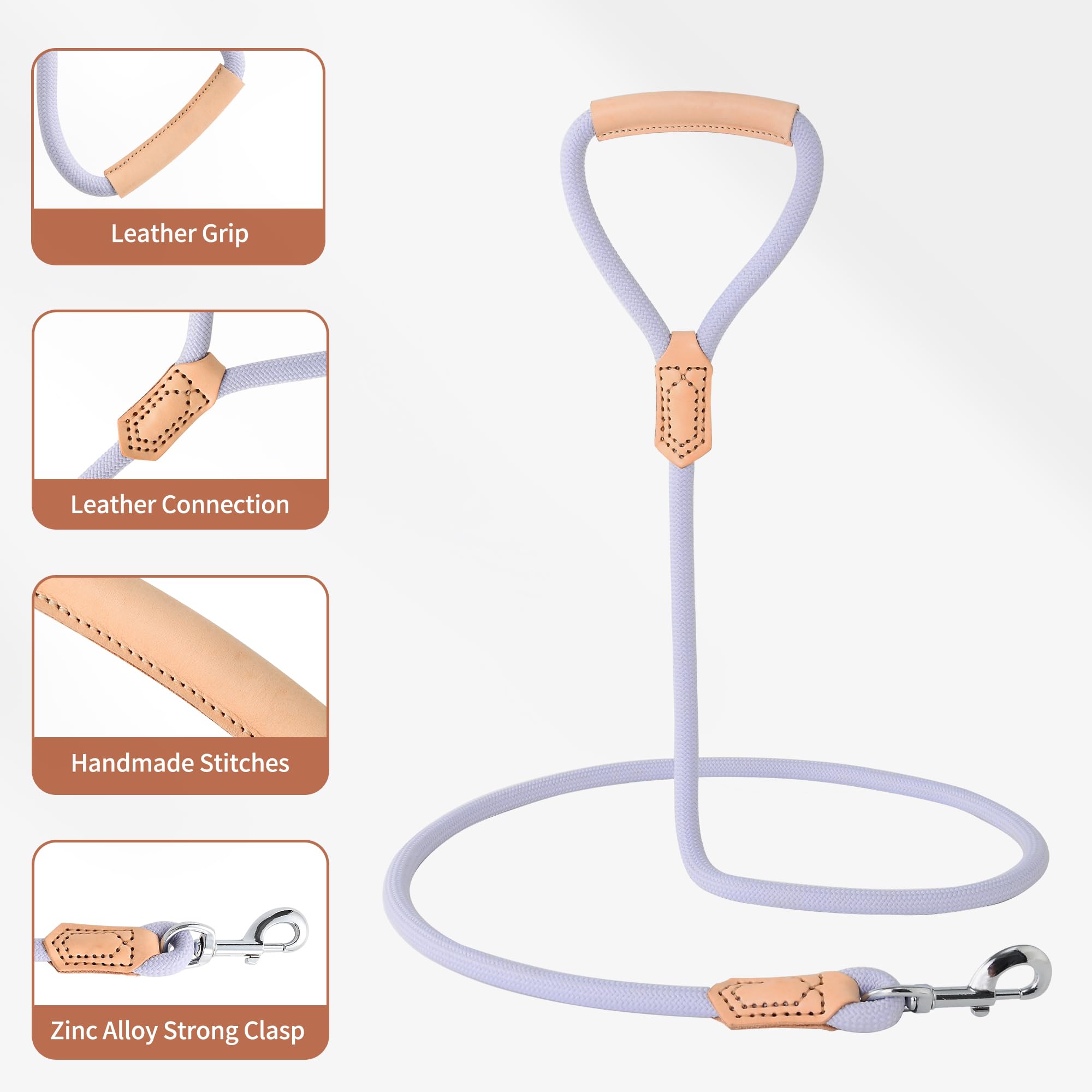 Mile High Life leash in use during a sunny walk with a purple accessory.