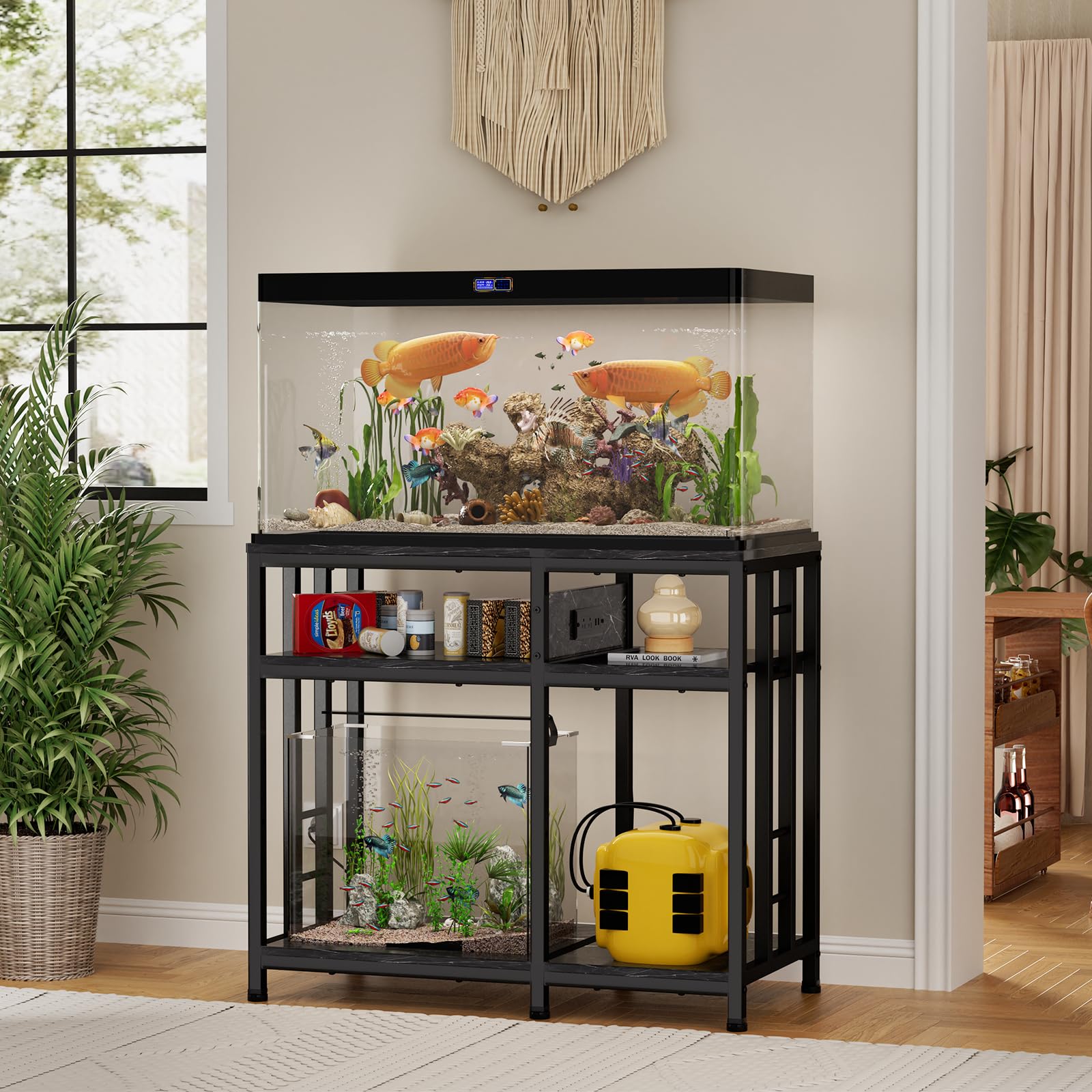 MILEFA reinforced 40-50 gallon stand complements home or office decor.