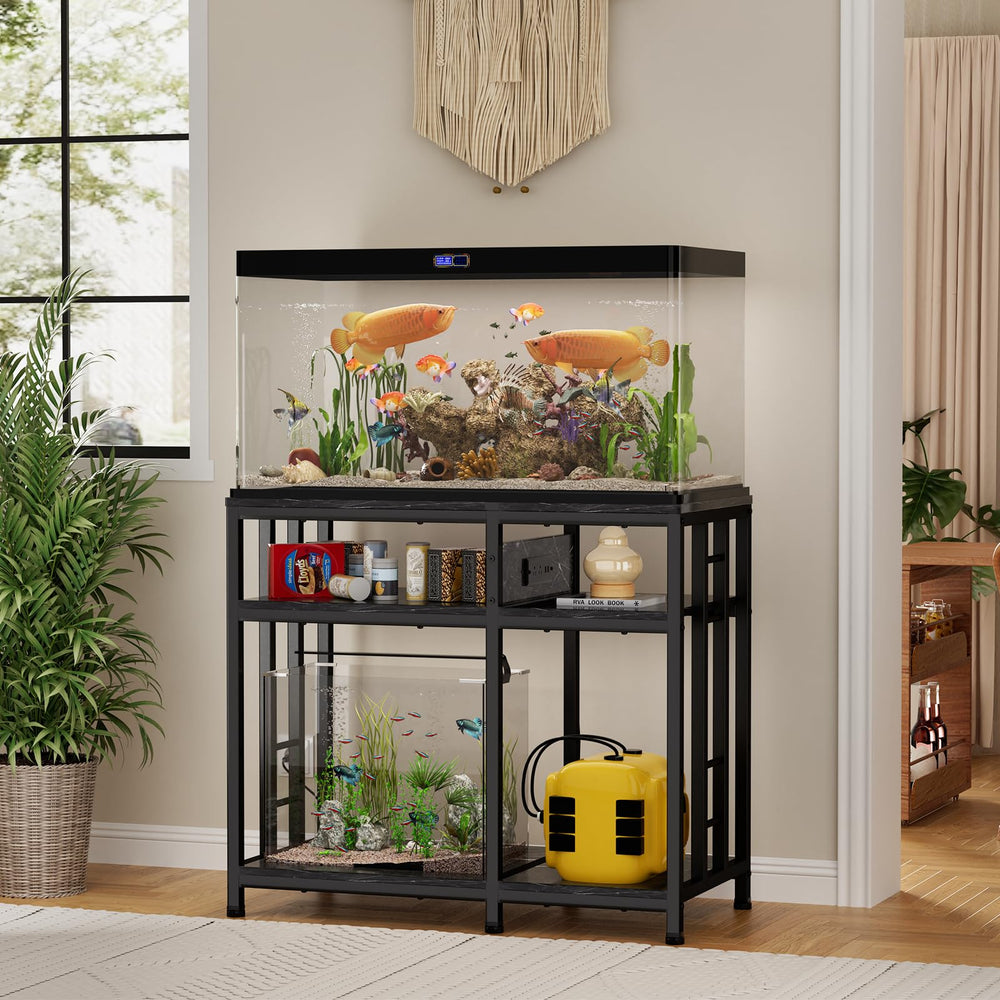 MILEFA reinforced 40-50 gallon stand complements home or office decor.