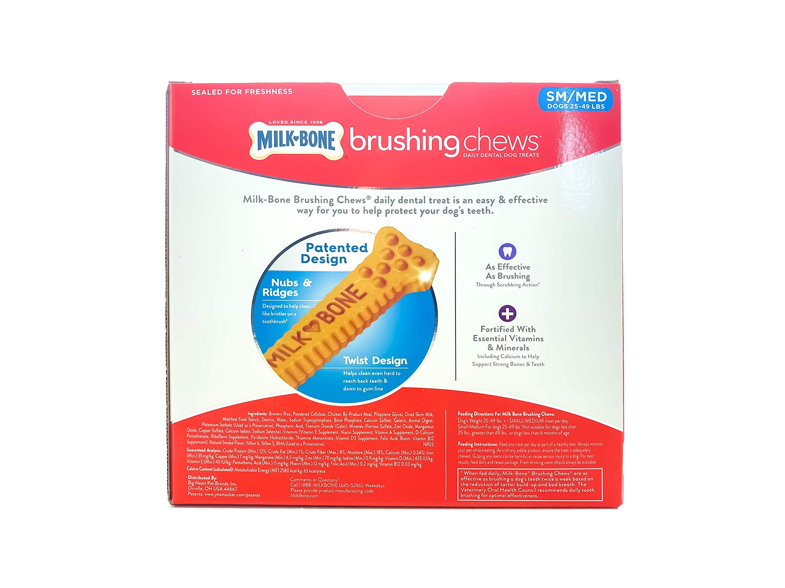 Milk-Bone Brushing Chews closeup of surface ridges resembling bristles for daily oral care.